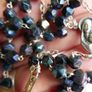 Vintage Long vintage garnet crystal aurora borealis 5 decades Rosary Image 2