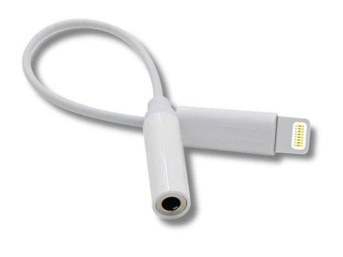 Lightning to 3.5mm Headphone Jack Adapter 10cm White