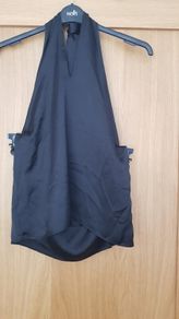 Zara Satin Halterneck Top