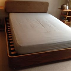 Habitat Walnut King Size Bed & matching bedside tables