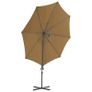 Outdoor Umbrella with Portable Base Taupe Image 3