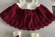 crochet baby dress headband and little socks