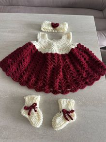 crochet baby dress headband and little socks