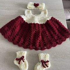 crochet baby dress headband and little socks