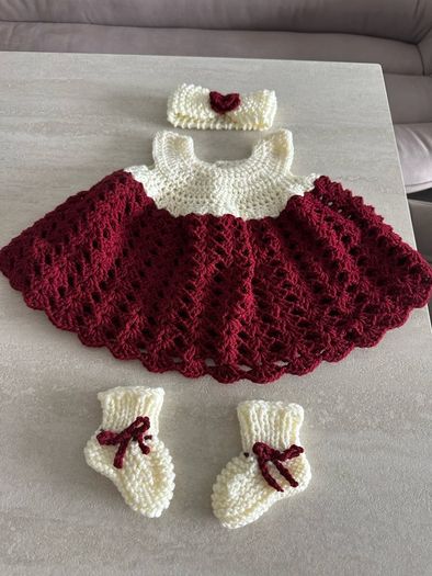 crochet baby dress headband and little socks