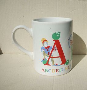 ABC ALPHABETH (child's mug) - a charming ceramic mug made by Kilncraft STL (1990's)