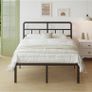 Black Double Bed Frame 4ft 6 with Curved Headboard, Heavy Duty 46 cm High Image 10