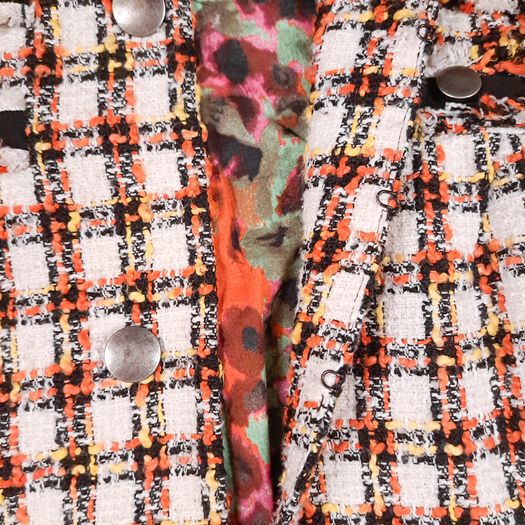 Next Orange White Tweed Jacket Boucle Blazer 10UK/38EU