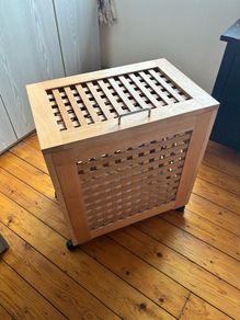 wooden laundry hamper