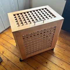 wooden laundry hamper