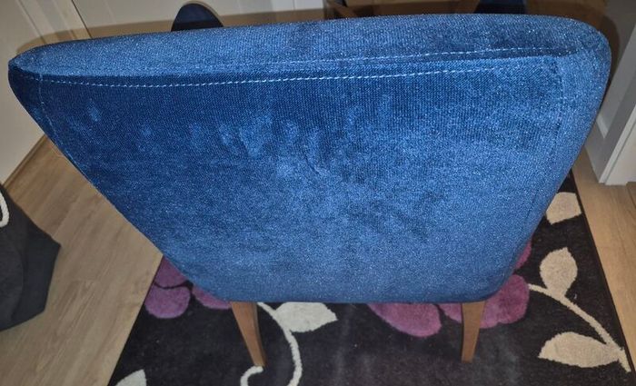 Like New! Modern Navy Blue Velvet Armchair
