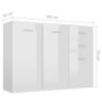 Sideboard High Gloss White 105x30x75 cm Chipboard Image 7