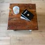 Rustic Solid Wood Coffee Table Natural Wood Top & Cream Base Image 6