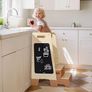 Learning Tower with Removable Step Stool, 2-in-1 Wooden Learning Tower for Kids with Blackboard, 3 Adjustable Height, Step Stool for Kitchen Bathroom Kids 2-6 Year Old Image 2
