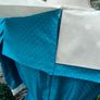 vintage 80s aqua blue green pleated skirt dress with Peter Pan collar size small Image 5