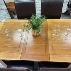 Solid Oak dining table with 4 chairs