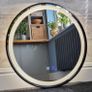 LED Bathroom Mirror Black Frame 60cm Demister Image 4