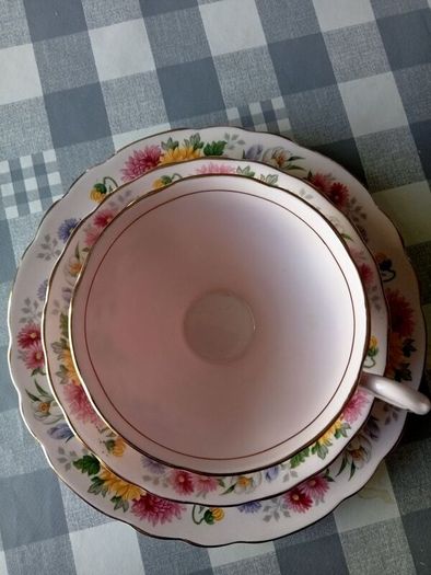 Very Rare Tuscan Fine Bone China  "September Song" Pink Tea Set