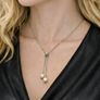 925 Silver Freshwater Pearls Magnolia Slider Necklace Image 2