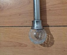 curtain pole, chrome and glass