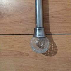 curtain pole, chrome and glass