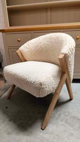 Ex Display Cream Fabric Armchair