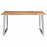 Dining Table 160x80x75 cm Solid Acacia Wood and Stainless Steel Image 3