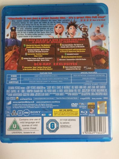 Cloudy With A Chance Of Meatballs [2009] [Blu-Ray & DVD Movie]