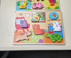 Wooden animal puzzles x 2