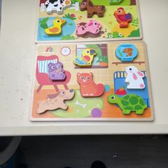 Wooden animal puzzles x 2