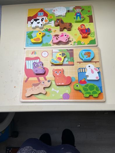 Wooden animal puzzles x 2