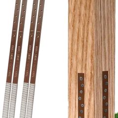 Pack of 4 Easy Fence Post Repair Kit (to Fix 2 Broken Wood Posts), Quick and Simple to Install, Effective, Durable Steel Stakes