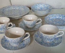 Churchill Light Blue and White Dinner Set