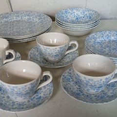 Churchill Light Blue and White Dinner Set