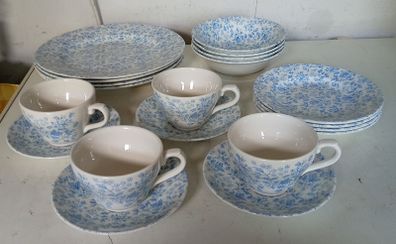 Churchill Light Blue and White Dinner Set