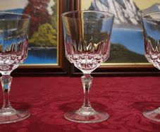 3 Piece Stemmed Crystal Goblets / Wine Glasses