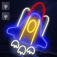 Neon Sign Rocket Shaped Neon Lights, LED Rocket Neon Sign for Wall Decor Man Cave, Party, Bedroom, USB Connected, 12.6x16.5 Inch (FREE POSTAGE)