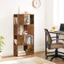 _Bookcase, symmetrical design, open compartments, storage cabinet, for office, living room, bedroom, 60 x 24 x 127 cm, vintage brown Image 2