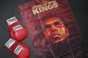 MUHAMMAD ALI v GEORGE FOREMAN 'When we were Kings' movie documentary film banner flag boxing gym