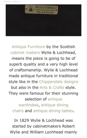Beautiful Antique Cabinet by Wylie and Lochhead