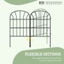 Metal Decorative Outdoor Picket Fence Panels Set of 8, Black Image 2