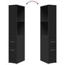 Narrow Bathroom Cupboard Black Image 7