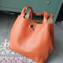 Orange Leather Handbag Similar To Tod's Handbag Image 9