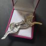 Art Deco Celtic Style Horse Silver Tone Galloping Horse Brooch Shawl Pin Image 4