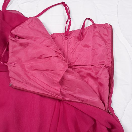 Debut Pink Chiffon Sleeveless Strappy/Strapless Side-Knot Draped Cocktail Mini Dress 20UK/48EU