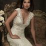 Allure bridal wedding dress ivory lace and silk fabulous detailing Image 2