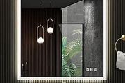 Bathroom Mirror with LED with Touch Sensor, Dimmable, Colour Changing Bathroom Mirror with Light with Bluetooth Speaker 80 x 80 cm