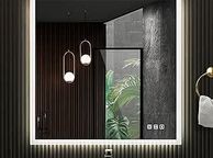 main image for ad Bathroom Mirror with LED with Touch Sensor, Dimmable, Colour Changing Bathroom Mirror with Light with Bluetooth Speaker 80 x 80 cm