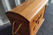 Vintage Solid Teak Wood Toy Chest - Handcrafted in Indonesia
