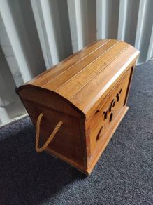 Vintage Solid Teak Wood Toy Chest - Handcrafted in Indonesia